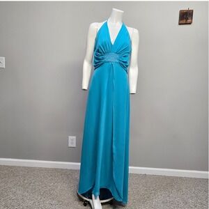 Vintage Y2K Jessica‎ McClintock Prom Gown Maxi Dress Size 9 Empire Corset Halter